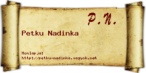 Petku Nadinka névjegykártya